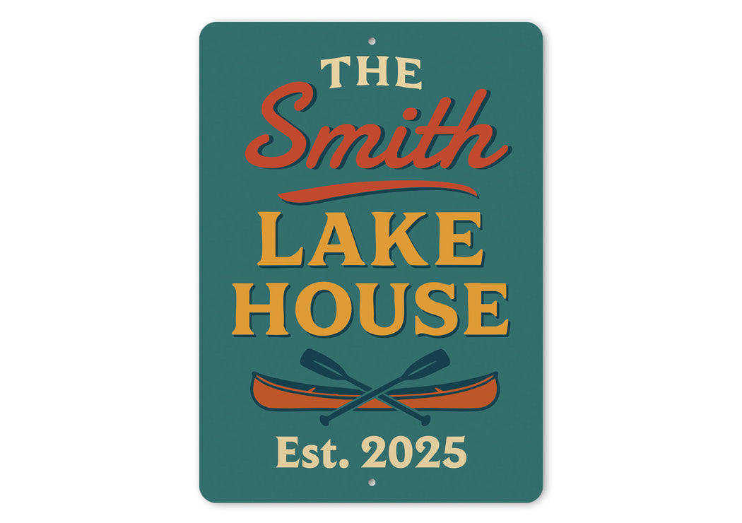 Personalized Lake House Established Year Aluminum Sign