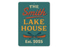 Personalized Lake House Established Year Aluminum Sign