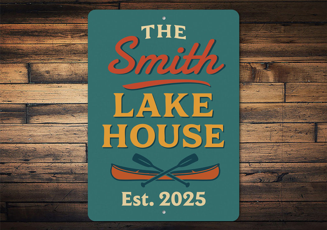 Personalized Lake House Established Year Aluminum Sign