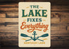 The Lake Fixes Everything Kentucky Lake Aluminum Sign
