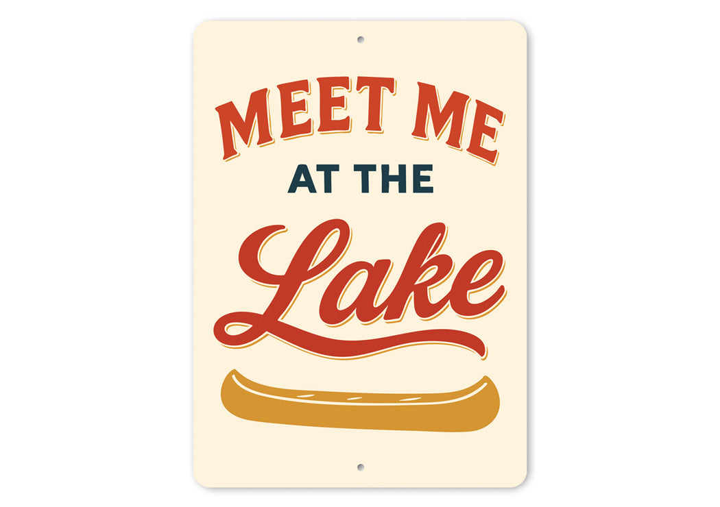 Meet Me At The Lake Aluminum Decor Canoe Sign