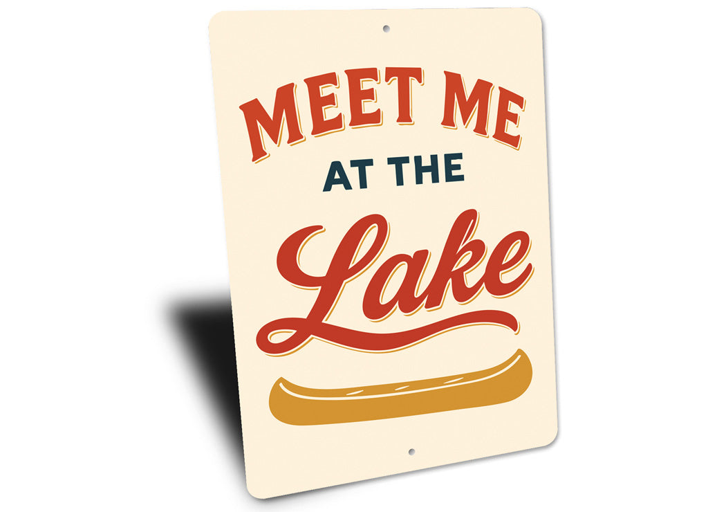 Meet Me At The Lake Aluminum Decor Canoe Sign