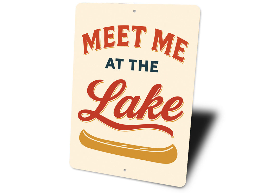 Meet Me At The Lake Aluminum Decor Canoe Sign
