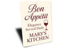 Bon Appetit Elegance Served Daily Personalized Kitchen Sign