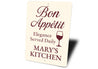 Bon Appetit Elegance Served Daily Personalized Kitchen Sign