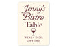Personalized Bistro Table Sign Wine Dine Unwind Metal Decor