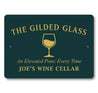 Gilded Glass Elevated Pour Personalized Wine Cellar Sign