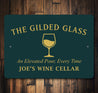Gilded Glass Elevated Pour Personalized Wine Cellar Sign