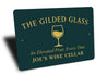 Gilded Glass Elevated Pour Personalized Wine Cellar Sign