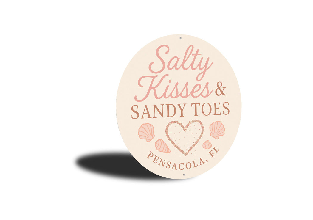 Salty Kisses And Sandy Toes Seashell Round Signs