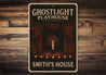 Ghostlight Playhouse Scary Theatre Personalized House Sign