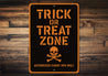 Trick Or Treat Zone Skull Crossbones Candy Ops Only Sign
