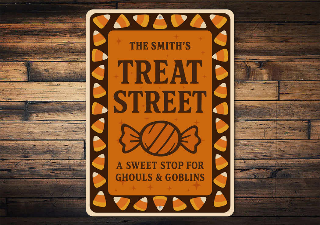 Treat Street A Sweet Stop For Ghouls And Goblins Sign