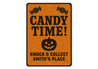 Candy Time Carved Pumpkin Knock And Collect Custom Sign
