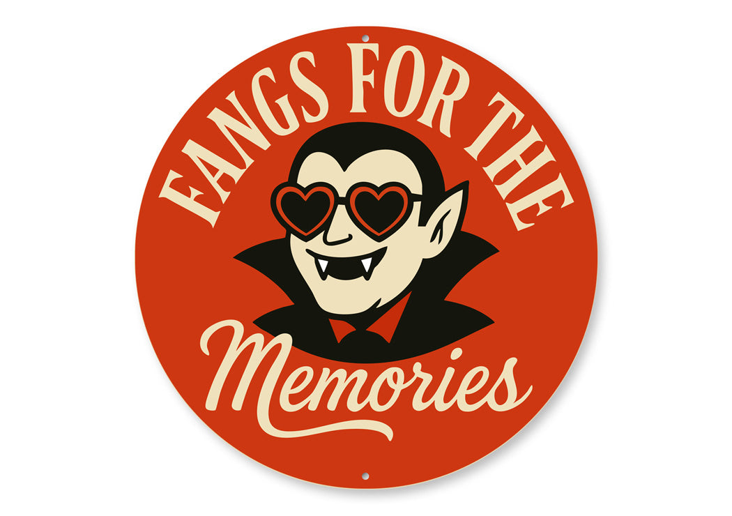 Fangs For The Memories Vampires Heart Sunglasses Round Sign