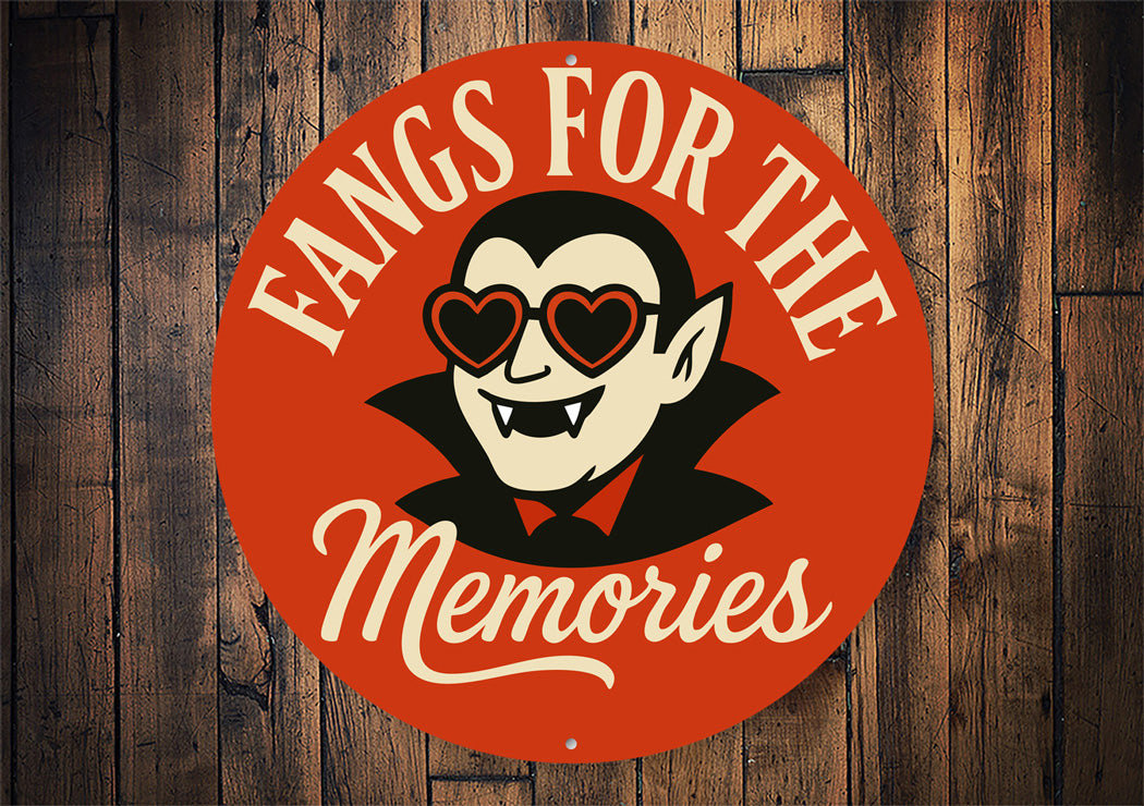 Fangs For The Memories Vampires Heart Sunglasses Round Sign