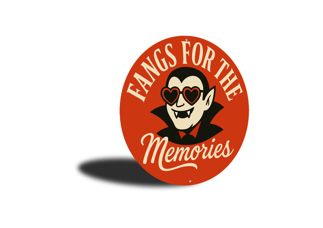 Fangs For The Memories Vampires Heart Sunglasses Round Sign