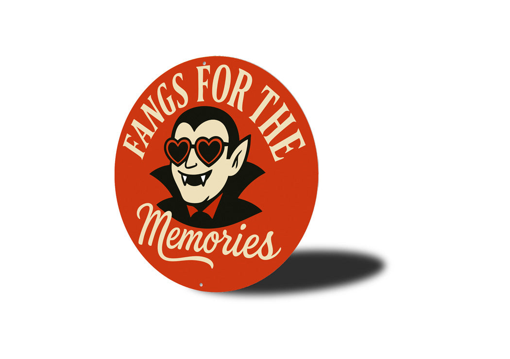 Fangs For The Memories Vampires Heart Sunglasses Round Sign