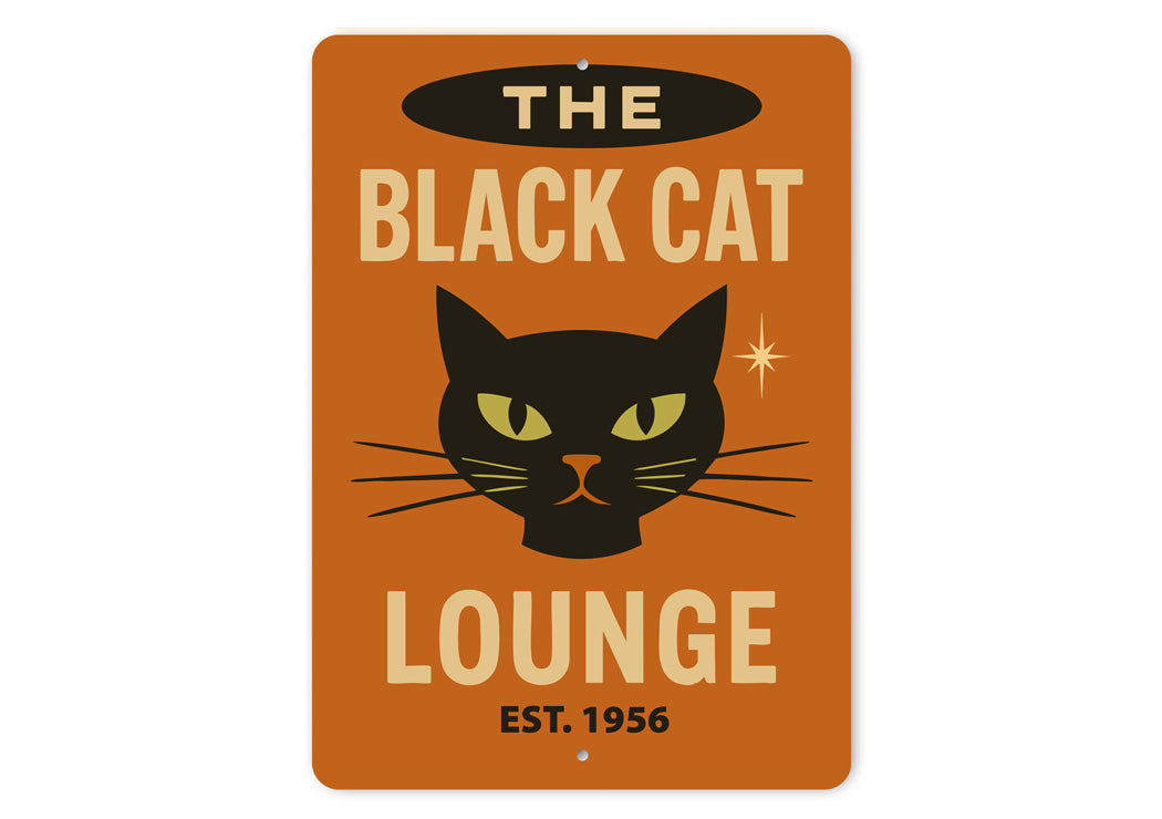 The Black Cat Lounge Established Year Sign