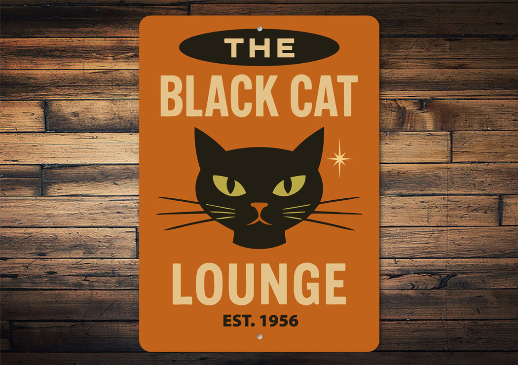 The Black Cat Lounge Established Year Sign