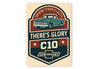 Chevy C10 Where There's Guts There's Glory Chevrolet Sign