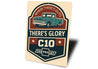 Chevy C10 Where There's Guts There's Glory Chevrolet Sign