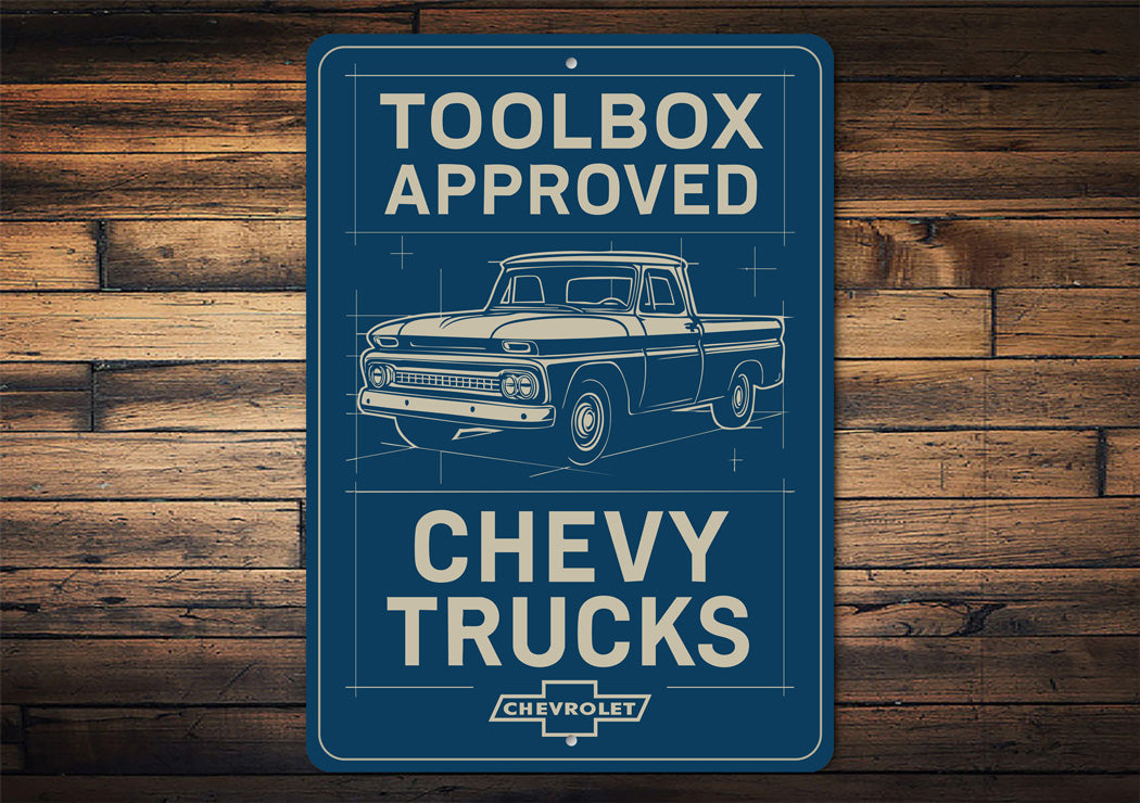 Chevy Trucks Toolbox Approved Chevrolet Signs