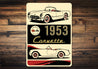 C1 Corvette 1953 Classic Chevrolet Sign