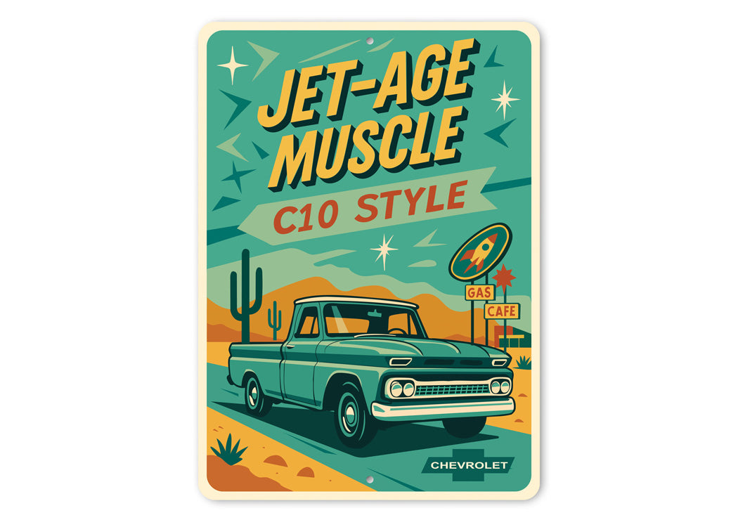 Jet-Age Muscle C10 Style Chevrolet Sign