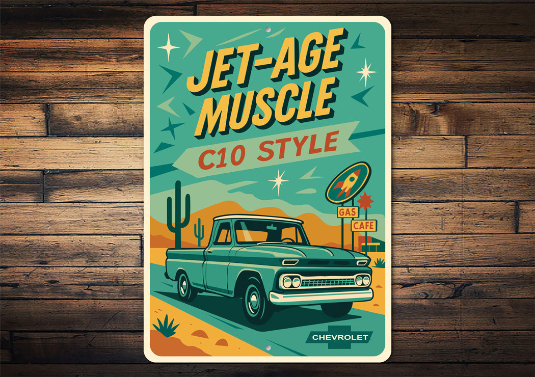 Jet-Age Muscle C10 Style Chevrolet Sign