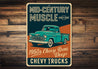 Chevy Trucks Mid-Century Muscle 1950s Chevrolet Sign
