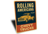 Chevy Trucks Rolling Americana Chevrolet Vintage Sign