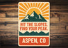 Hit The Slopes Find Your Peak Aspen Colorado Sign