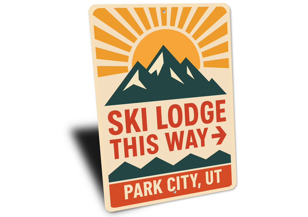 Park City Utah Ski Lodge This Way Directional Sign