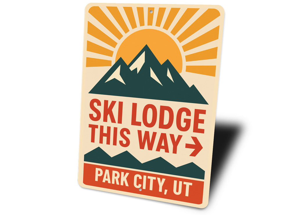 Park City Utah Ski Lodge This Way Directional Sign