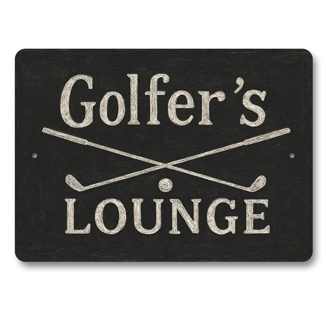 Golfer's Lounge Golfers Aluminum Decor Sign