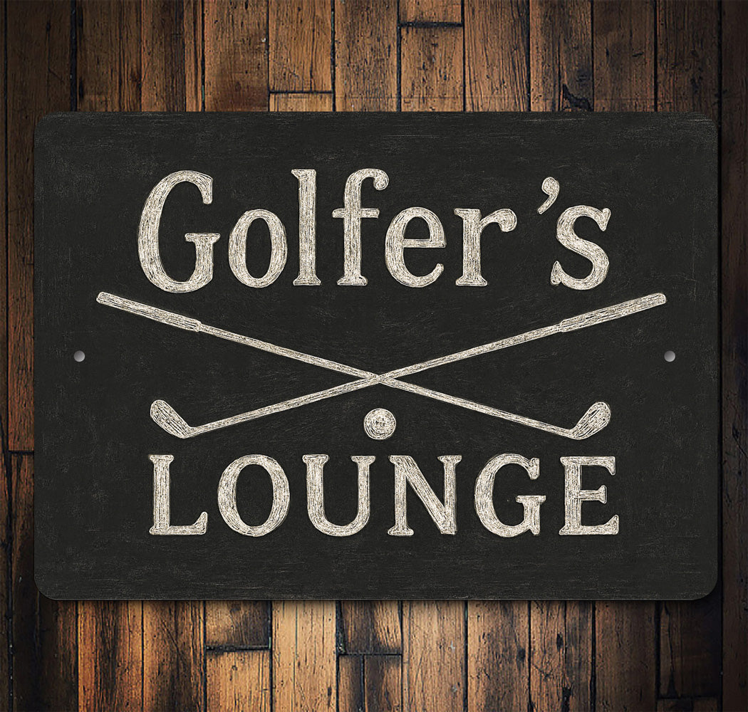 Golfer's Lounge Golfers Aluminum Decor Sign