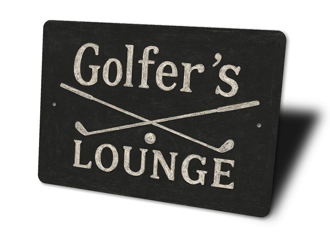 Golfer's Lounge Golfers Aluminum Decor Sign