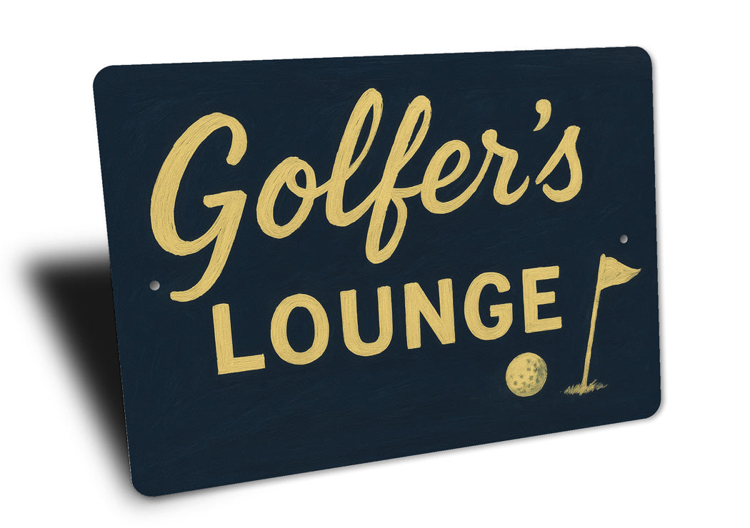 Golfer's Lounge Golf Ball Aluminum Decor Sign