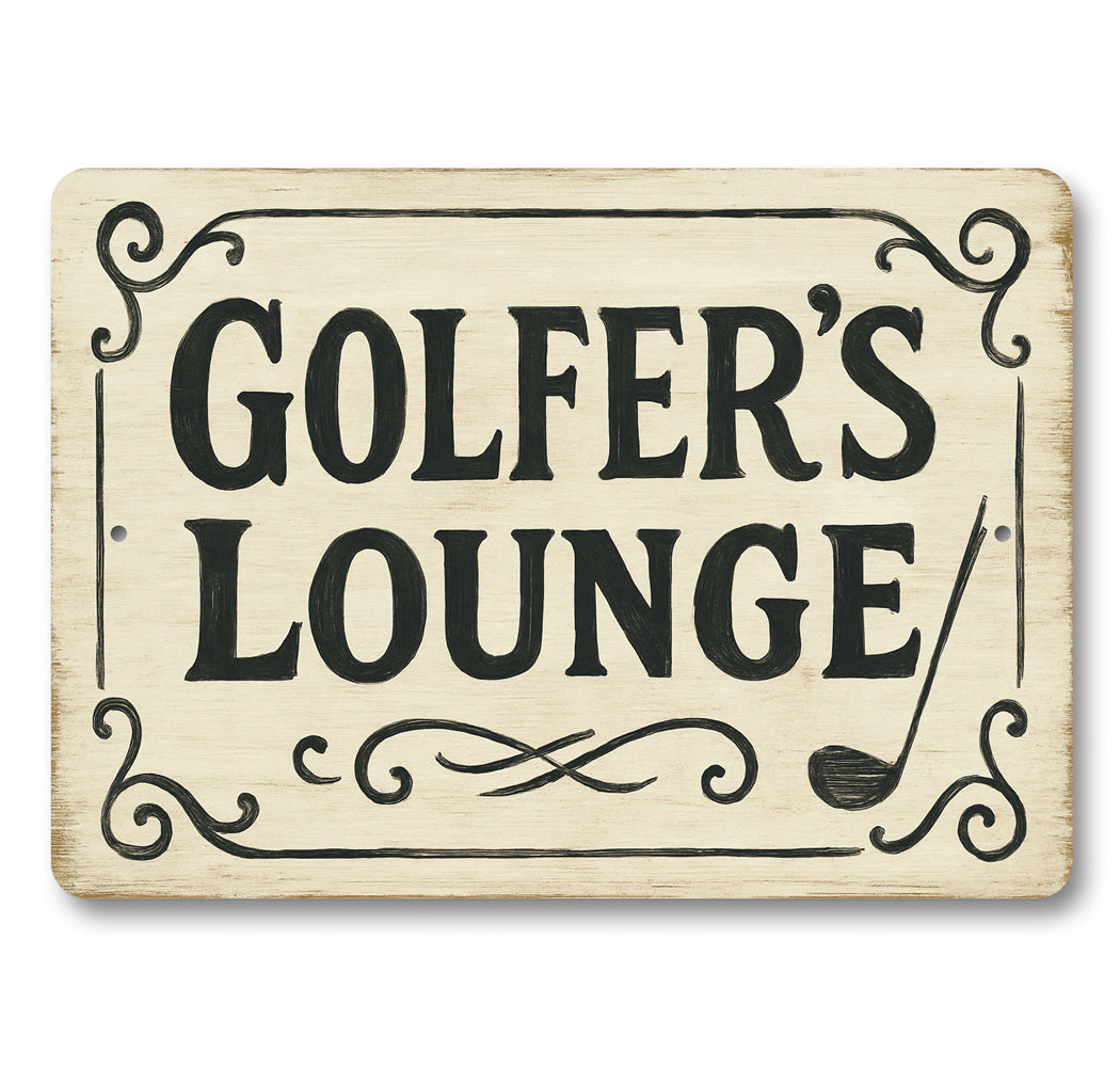 Golfer's Lounge Golf Club Vintage Aluminum Sign