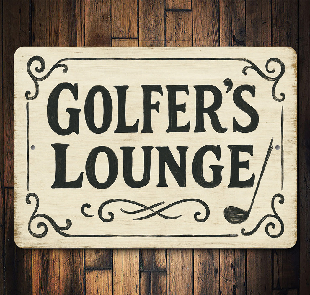 Golfer's Lounge Golf Club Vintage Aluminum Sign