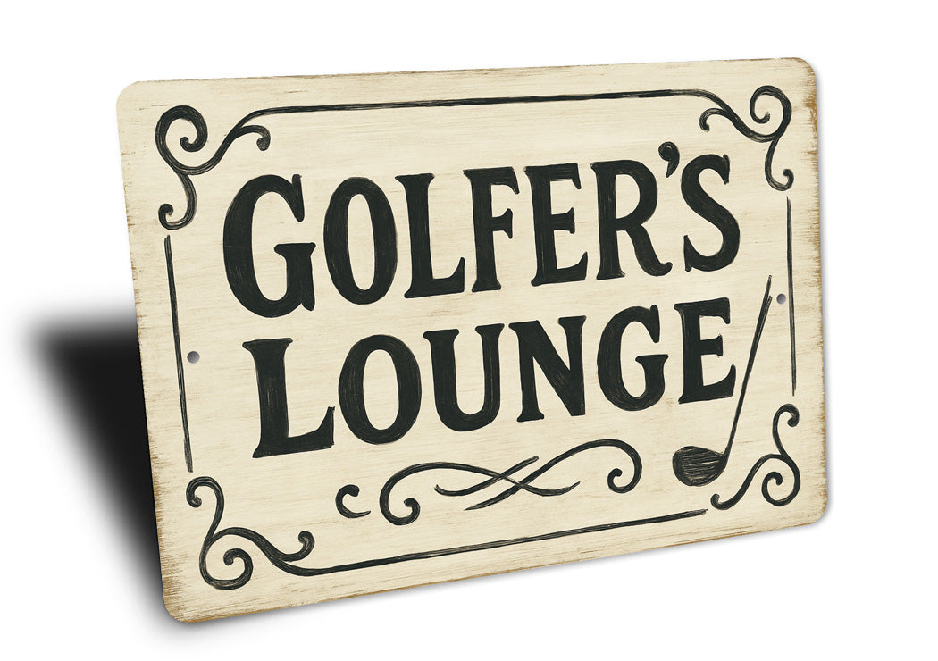 Golfer's Lounge Golf Club Vintage Aluminum Sign