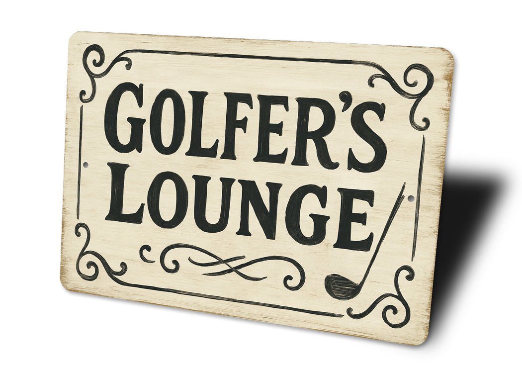 Golfer's Lounge Golf Club Vintage Aluminum Sign