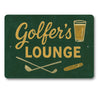 Golfer's Lounge Chalk Drawing Golf Clubs Cigars Sign