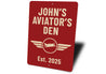 Personalized Aviator's Den Established Year Sign