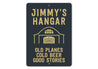 Personalized Hangar Old Planes Cold Beer Good Stories Sign