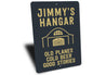 Personalized Hangar Old Planes Cold Beer Good Stories Sign