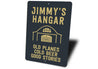 Personalized Hangar Old Planes Cold Beer Good Stories Sign