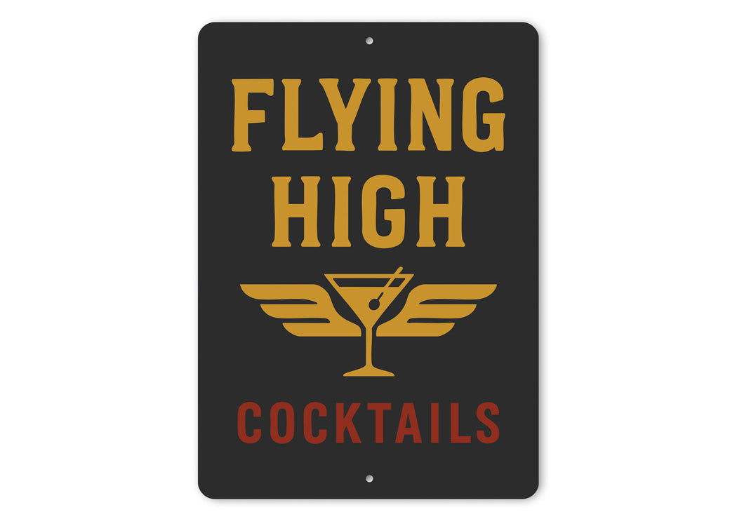 Flying High Cocktails Pilot Decor Sign