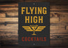Flying High Cocktails Pilot Decor Sign